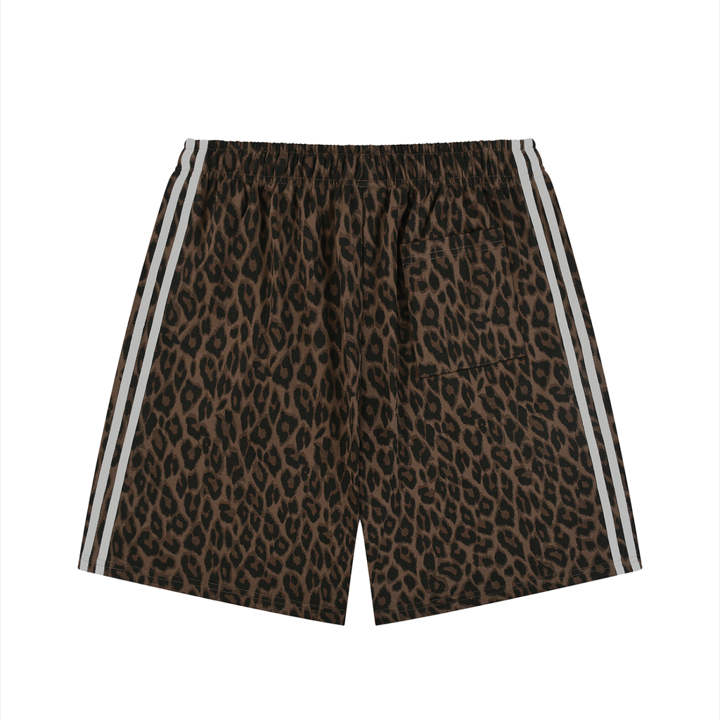 “No Worries” Heavyweight Leopard Drawstring Shorts