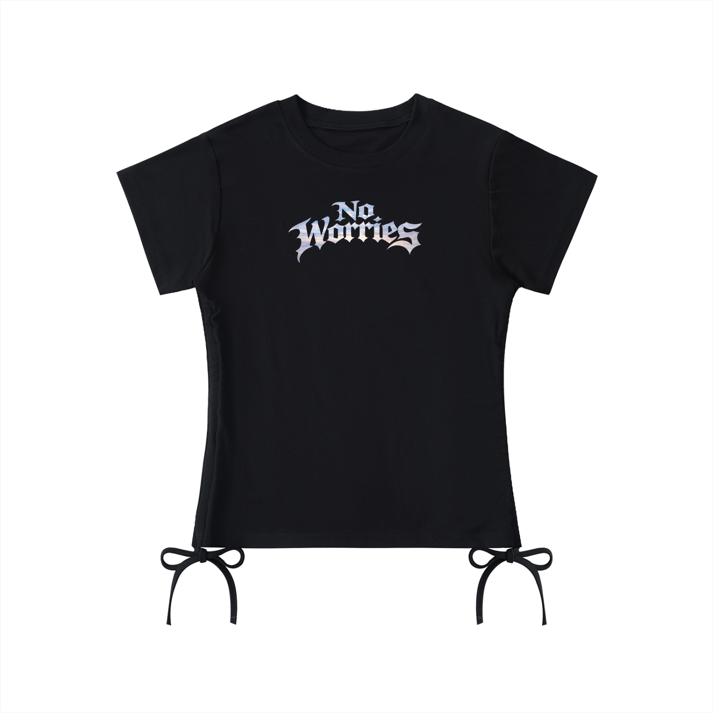 “No Worries” Essential Drawstring T-Shirt