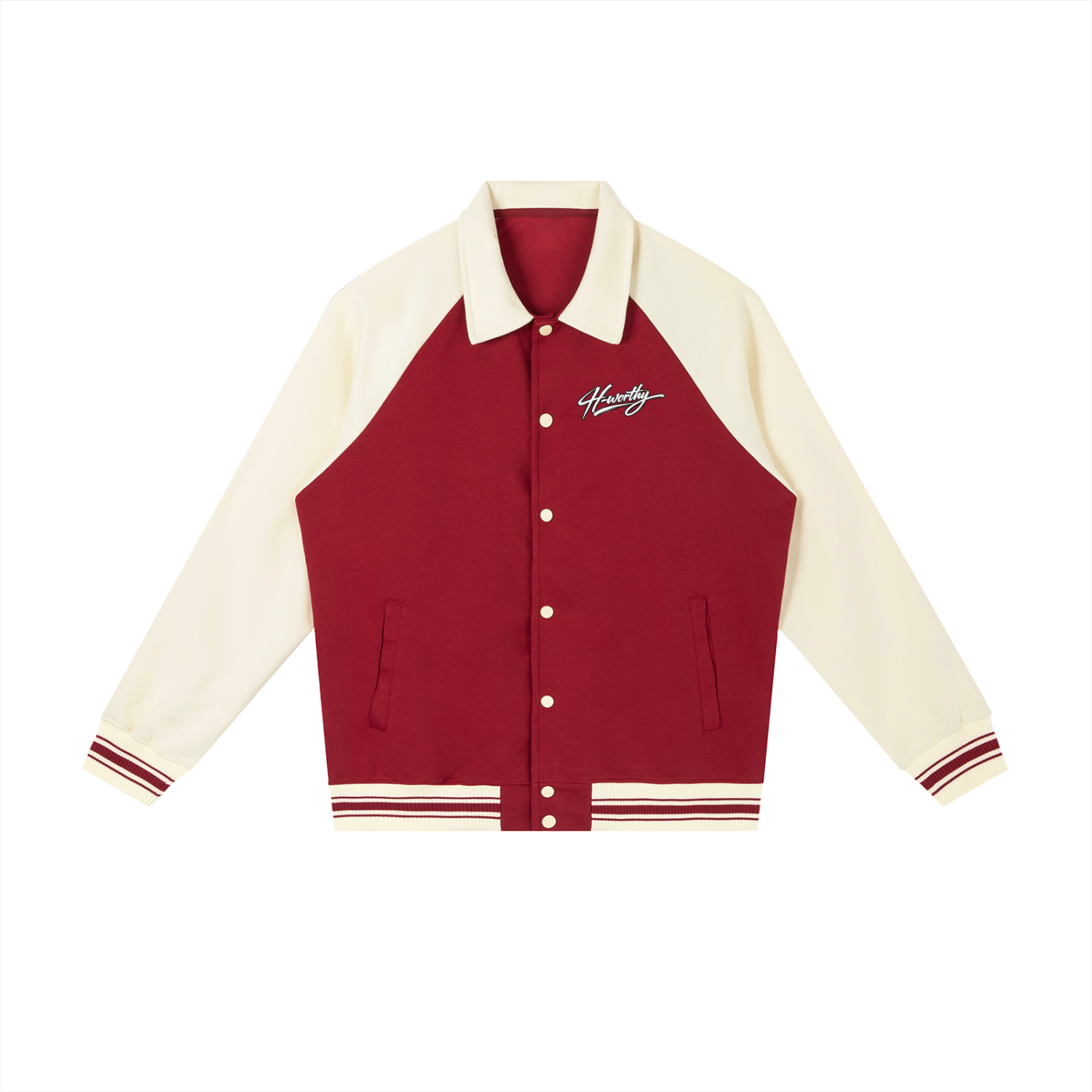 ‘H-worthy’ raglan sleeve Baseball Jacket