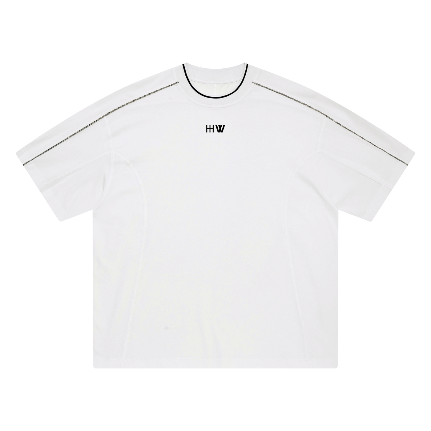 “No Worries” Oversized Contrast Tape T-Shirt
