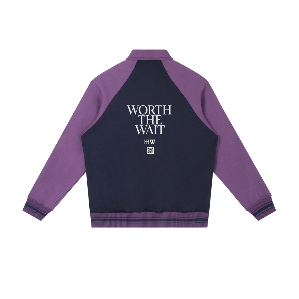 ‘H-worthy’ raglan sleeve Baseball Jacket