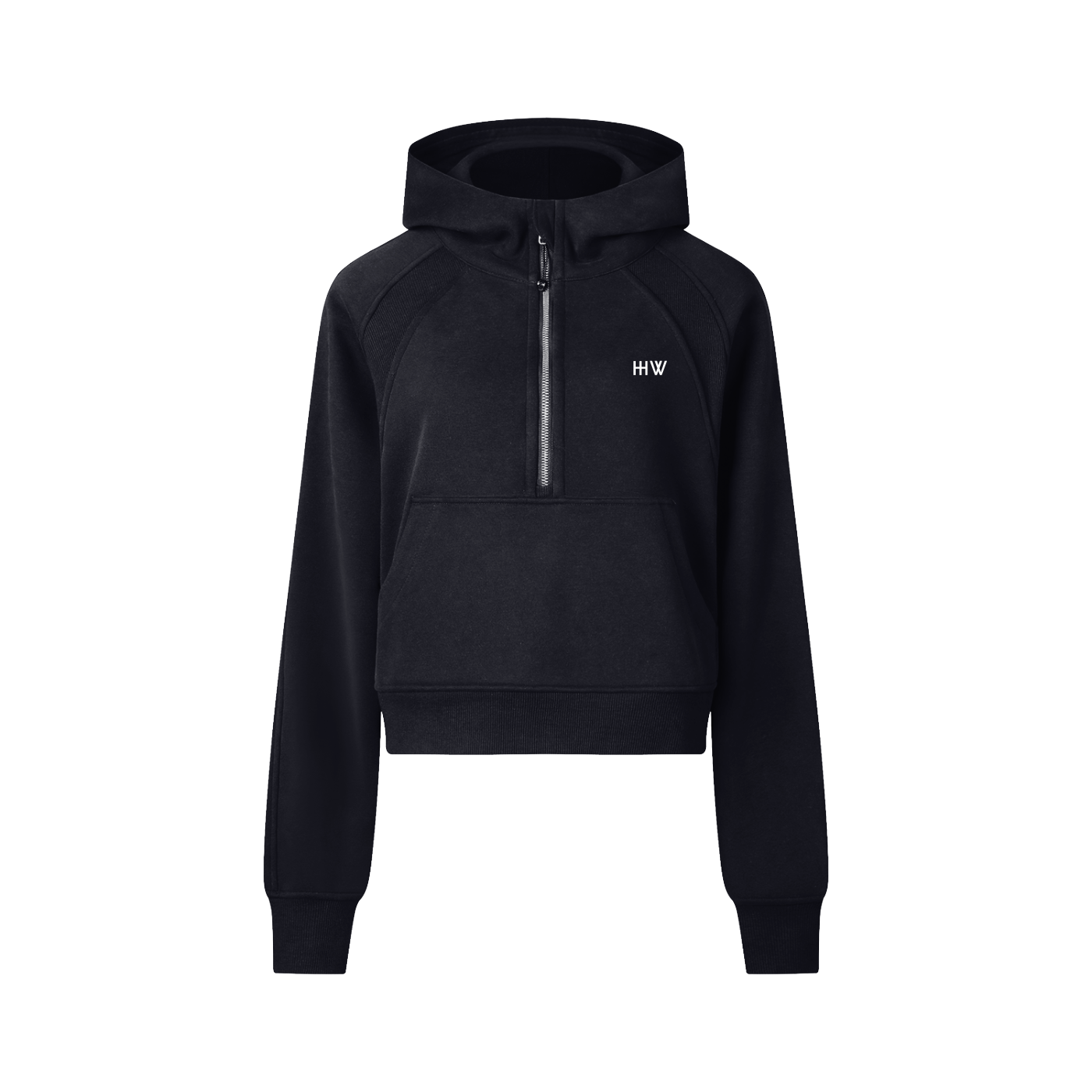 ‘HW’ Cropped Half-Zip Hoodie