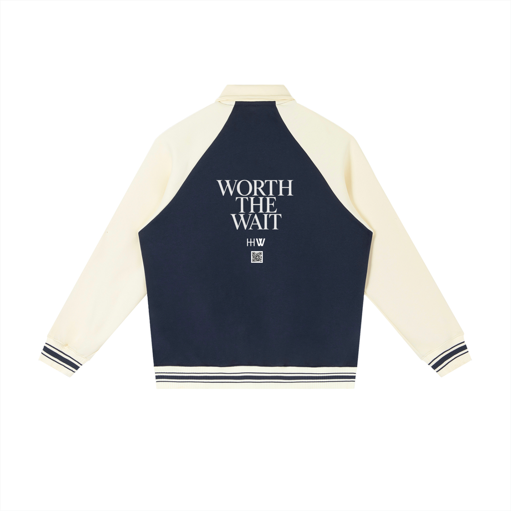 ‘H-worthy’ raglan sleeve Baseball Jacket