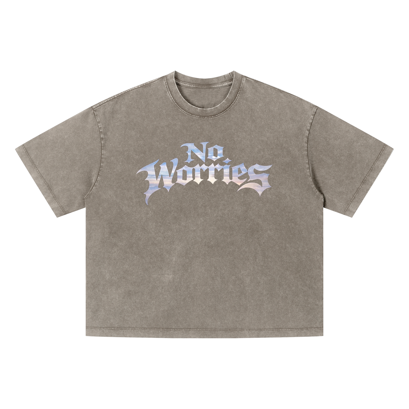 “No Worries” Vintage Wash Boxy T-Shirt