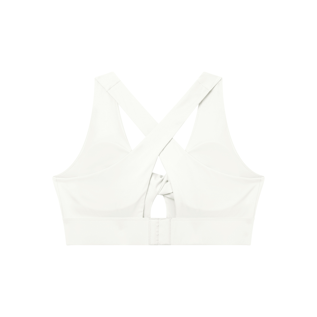“No Worries” Women's Twist Front V-Neck Sports Bra