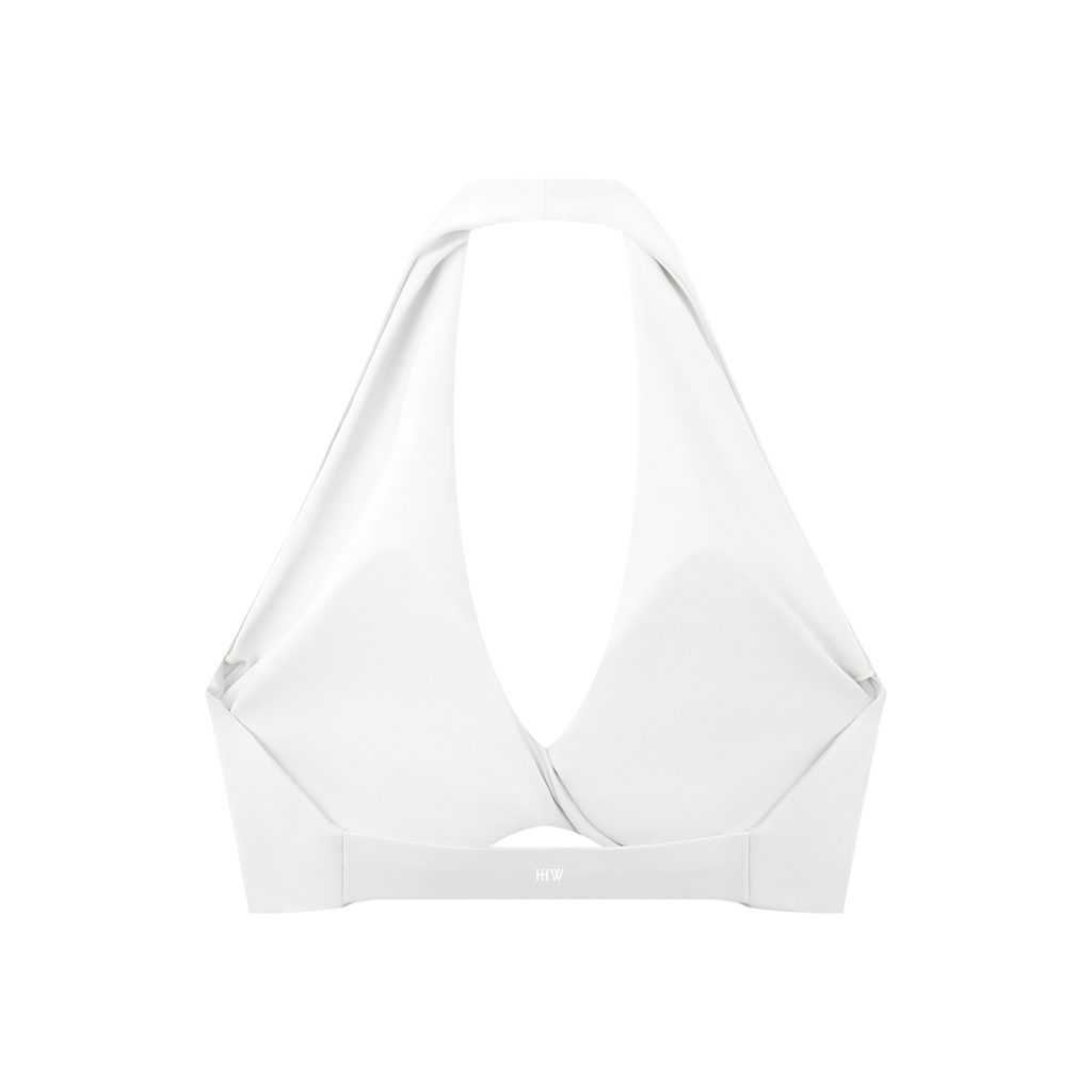 “No Worries” Women's Pleated Halter Sports Bra