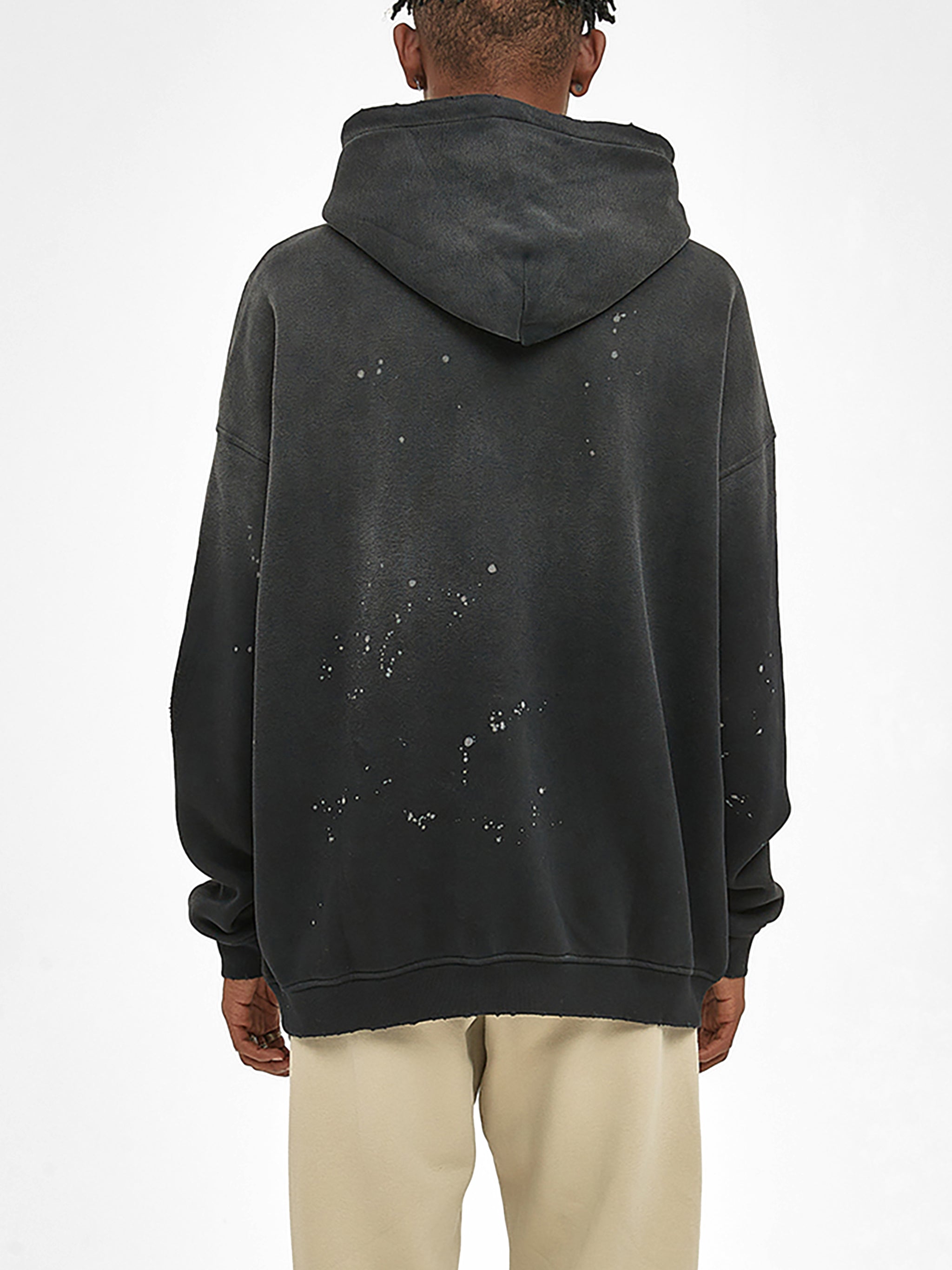 ‘H-worthy’ Vintage Frayed Fleece Hoodie