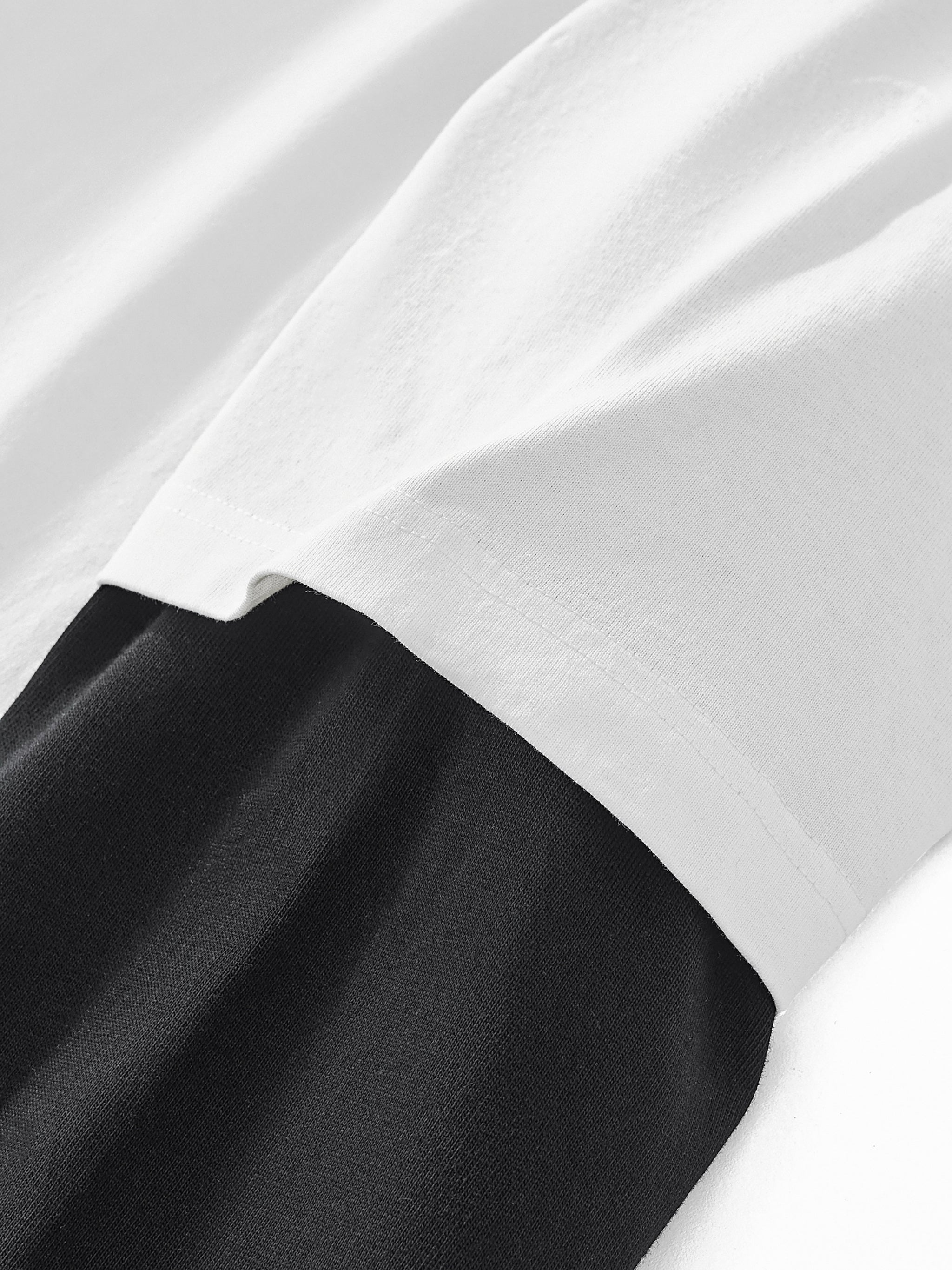 ‘H-worthy’ Layered Contrast Sleeve T-Shirt