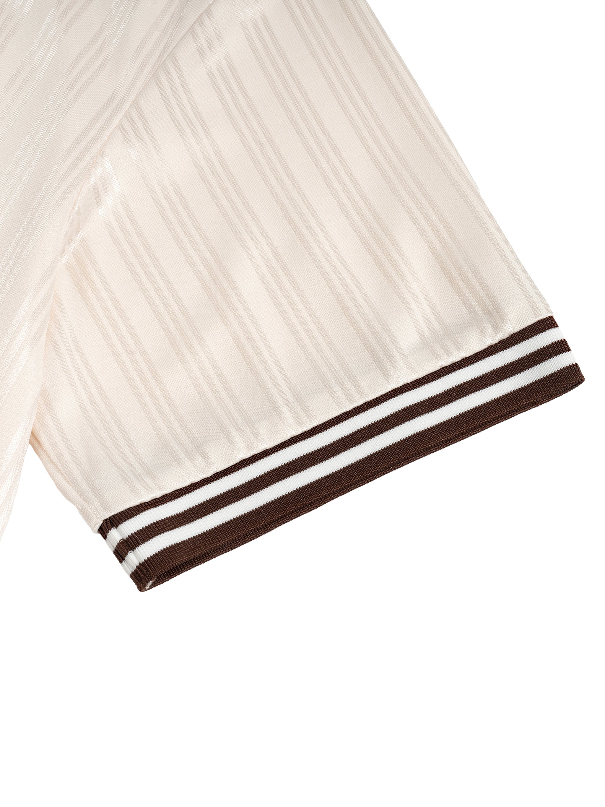 ‘HW’ Contrast Stripes Polo Collar T-Shirt