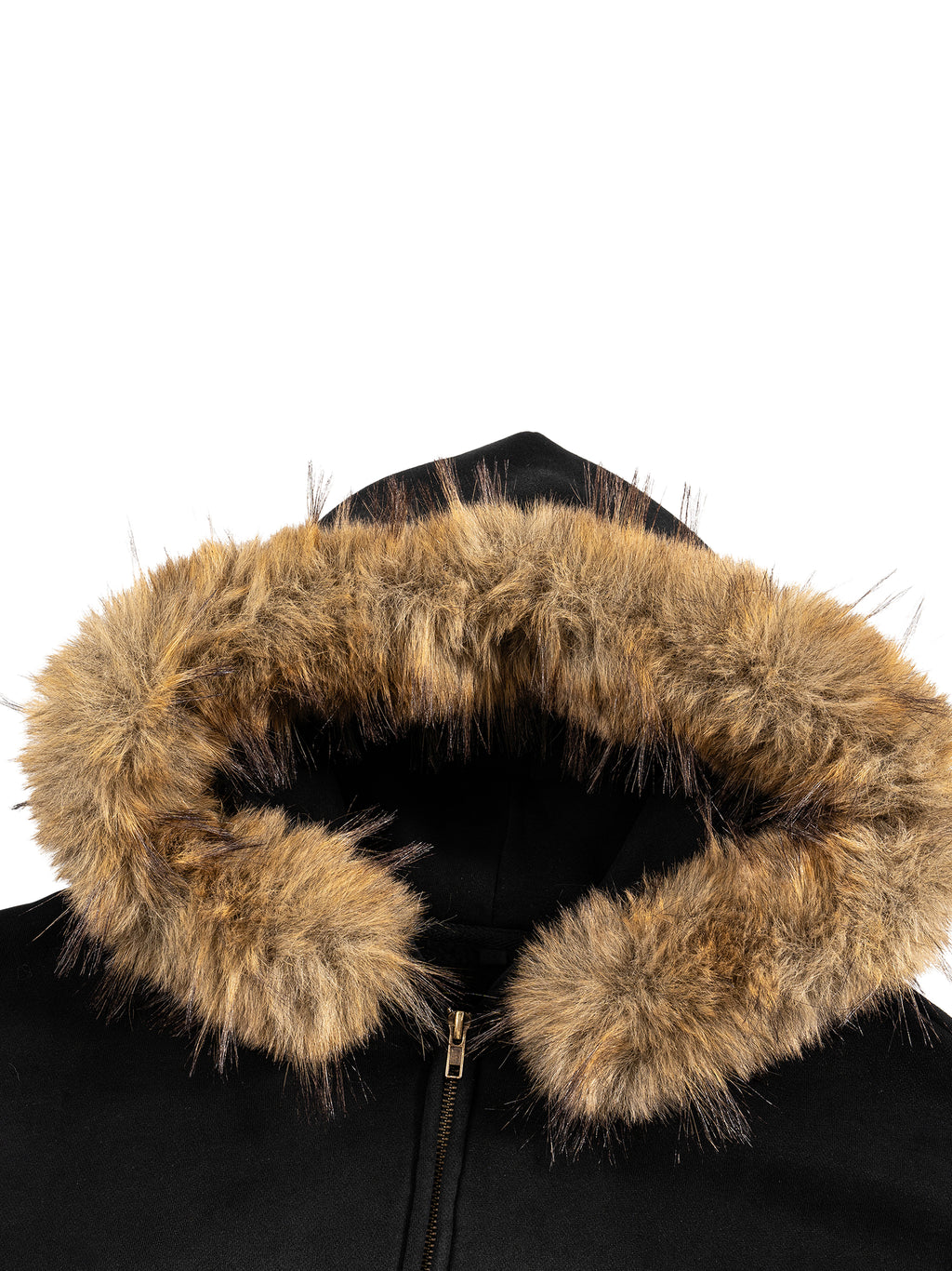 ‘HW’ Sun Fade Boxy Detachable Fur Hoodie